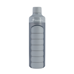 Bouteille d'eau 375 ml avec boîte à pilules à 7 compartiments